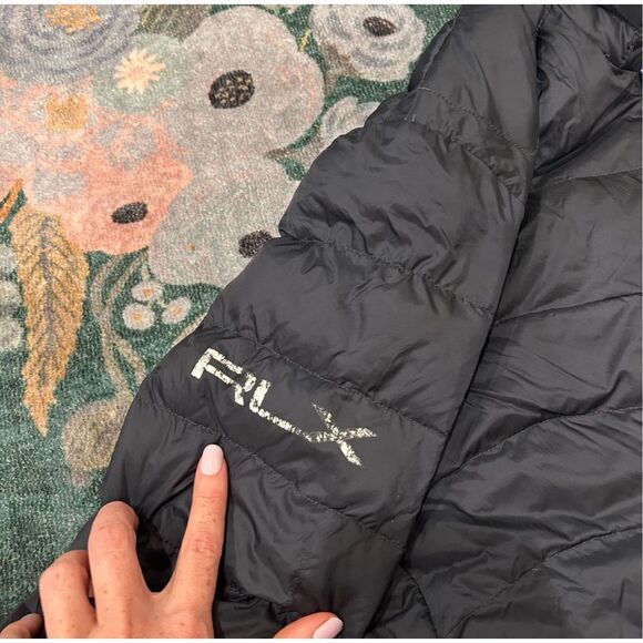 Ralph Lauren RLX Puffer Jacket Mens Medium Navy Blue Goose Down Puffer Full Zip - Picture 10 of 16